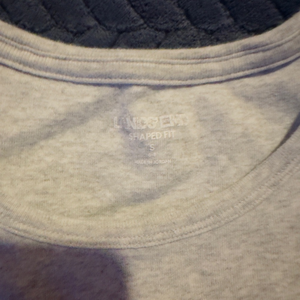 Lands' End Light Gray Shaped Fit Tee